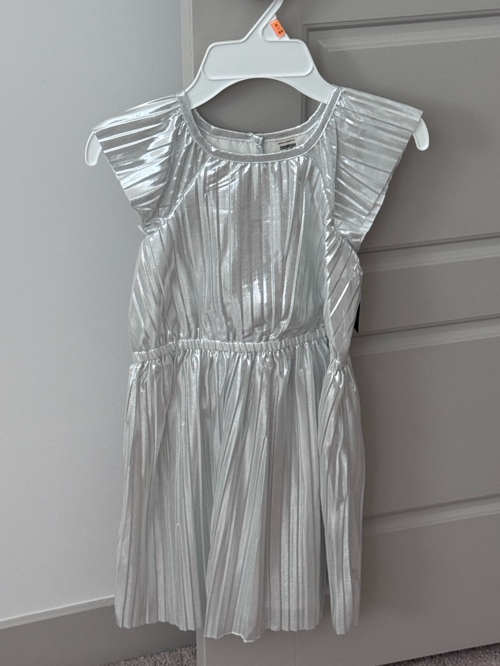 OshKosh B'gosh Silver Metallic Pleated Party Dress